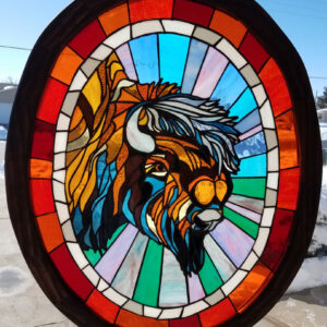 Circular buffalo stained glass